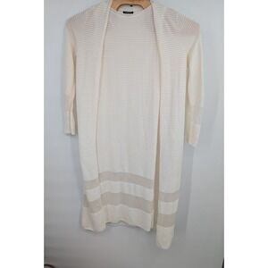 Lafayette 148 New York Silk-Blend Ribbed Midi Dress & Cardigan Set cream Small